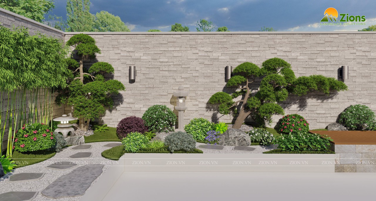 Thiết kế thi công sân vườn biệt thự vinhomes riverside